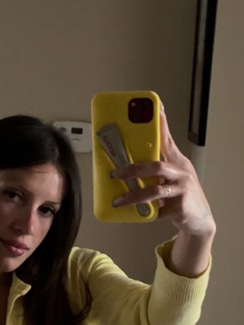 Rhode iPhone 13 Yellow + Brown Silicone Lip Gloss Holder Cases